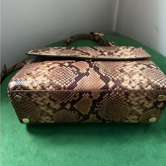 Michael Kors Tan Snake Print Satchel - Picture 9 of 11